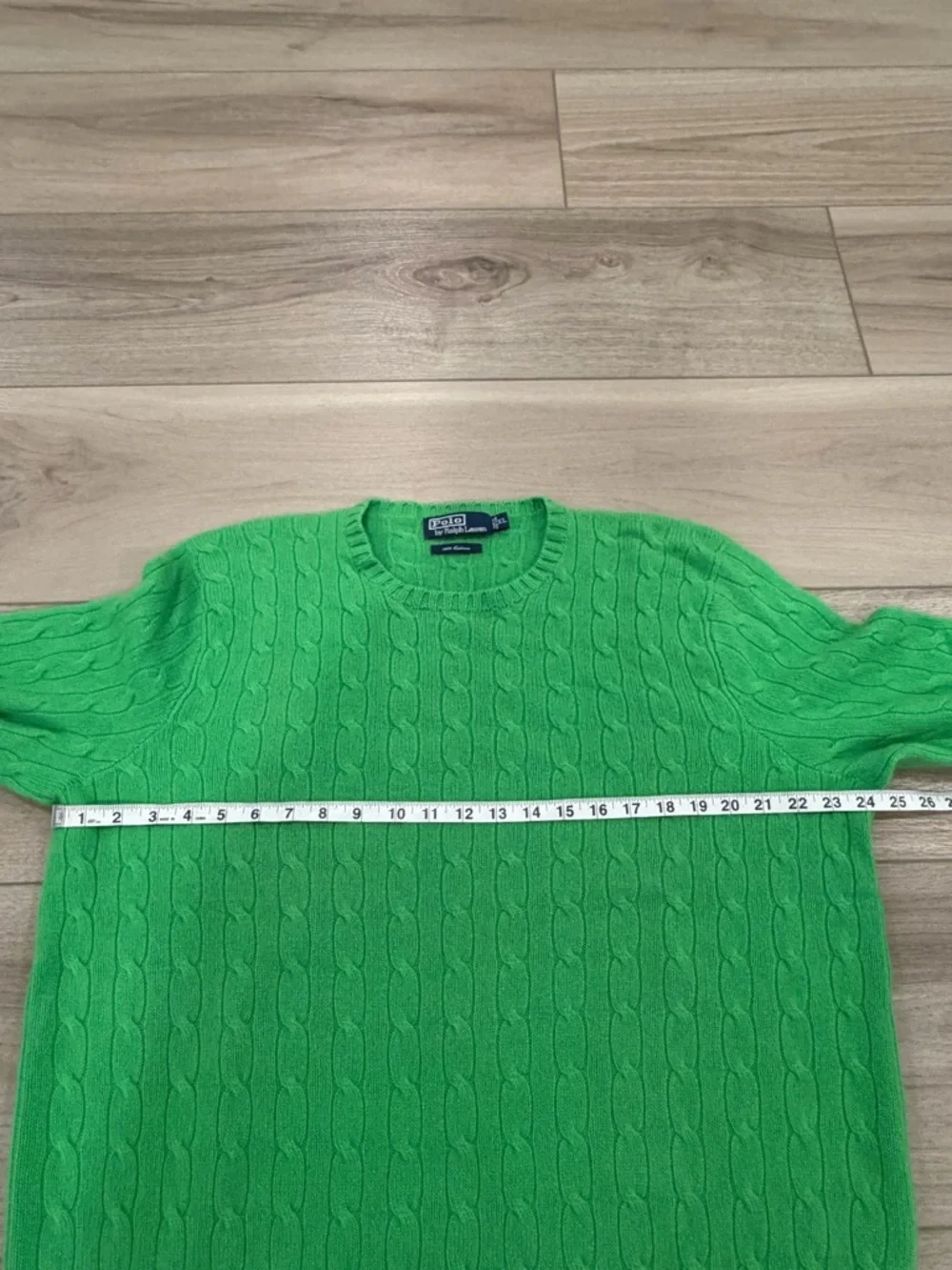 $498 Polo Ralph Lauren Men's The Iconic Cable-Knit Cashmere Jumper, Green, XL